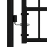 Fence Gate KAMPEN with Spear Top Black 103x75 cm Steel 151089