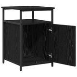 Bedside Cabinet with Drawer 2 pcs Black oak Engineered Wood 879506