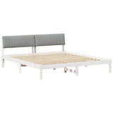 Bed frame White and light grey 180 x 200 cm Solid pine wood 3394357
