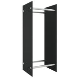 Firewood Rack Black 40x35x100 cm Tempered Glass 327467