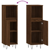 Bathroom Cabinet Brown Oak 30x30x100 cm Engineered Wood 831563