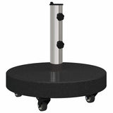 Parasol Base 30kg Black Granite and Stainless Steel Round 42006586