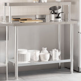 Kitchen Work Table with Overshelf 110x55x120 cm Stainless Steel 3208900