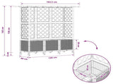 Raised Bed with Trellis and Roof Grey 163.5 x 40 x 142 cm PP 3423126