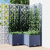 Garden Planter with Trellis Blue Grey 80x80x136 cm PP 318255