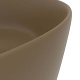 Luxury Wash Basin Round Matt Cream 40x15 cm Ceramic 147018