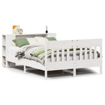ZNTS Bookcase Bed without Mattress White 140x200cm Solid Wood Pine 3323183