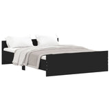 ZNTS Bed Frame without Mattress Black 140x190 cm 3203783