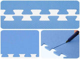 Pool Ground Mat 16 pcs 235 cm Round EVA Foam Blue 42042635