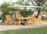 Garden Dining Set Folding 5 pcs Brown Solid Acacia Wood 3375619