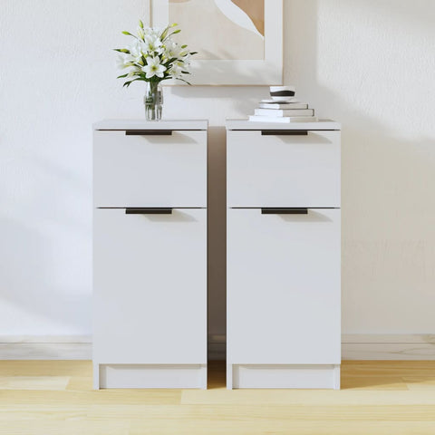 ZNTS Sideboards 2 pcs White 30x30x70 cm Engineered Wood 811116