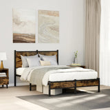 Metal Bed Frame without Mattress Smoked Oak 120x200 cm 4007812