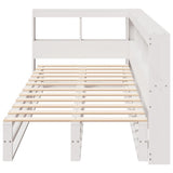 Bookcase Bed without Mattress White 100x200cm Solid Wood Pine 3324506