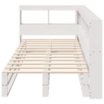 ZNTS Bookcase Bed without Mattress White 100x200cm Solid Wood Pine 3324506