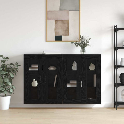 Wall Mounted Cabinets 2 pcs Black oak 69.5 x 34 x 90 cm 3394538