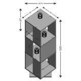 ZNTS FMD Rotating Filing Cabinet Open 34x34x108 cm Concrete 428795