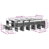 15 Piece Garden Dining Set with Cushions Light Grey Poly Rattan 3211715
