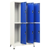 Locker Cabinet Grey and Blue 90x45x180 cm Steel 339802