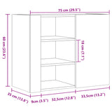 Wall Cabinet Concrete Grey 75x35x60 cm Engineered Wood 848426