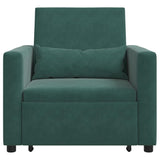 Pull out Sofa Bed Single Dark green 90 x 165 x 87 cm Velvet 42002699