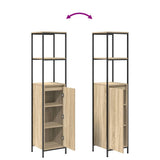 Bathroom Furniture Set with Drawer 3 pcs Sonoma oak and Black 3328380