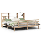 Bookcase Bed without Mattress 200x200cm Solid Wood Pine 3322765
