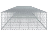 Gabion Basket with Cover 600x100x50 cm Galvanised Iron 3295183