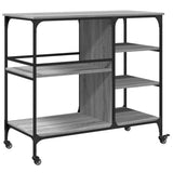 Kitchen Trolley Grey Sonoma 100x45x89.5 cm Engineered Wood 842384
