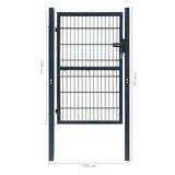 2D Fence Gate Anthracite Grey 100x120 cm 141742