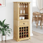 ZNTS Wine Rack Corona 56x35x120 cm Solid Wood Pine 4005686