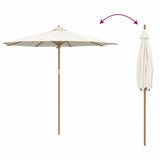 Garden Parasol Cream White 270 x 260 cm Bamboo 4108083