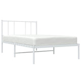Metal Bed Frame without Mattress with Headboard White 90x200cm 352522