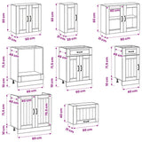 8 Piece Kitchen Cabinet Set "Lucca" High Gloss White Engineered Wood 3314833