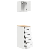 Garage Cabinets 2 pcs White Engineered Wood 3328314