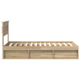 Bed Frame with Headboard Sonoma 90 x 190 cm Solid Pine Wood 3409801