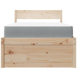 Bed with Drawers and Mattress 90x190 cm Single Solid Wood Pine 3281919