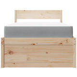 Bed with Drawers and Mattress 100x200 cm Solid Wood Pine 3281904