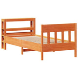 Bed Frame without Mattress Wax Brown 100x200 cm Solid Wood Pine 3306272