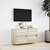 TV Wall Cabinet with LED Lights Sonoma Oak 80x31x45 cm 852287