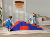 2-piece Soft Play Set, Baby Foam Climber Block for Toddler 1-3 Years, Dark Blue T3398P348561