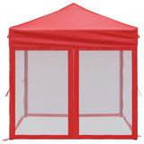 ZNTS Folding Party Tent with Sidewalls Red 2x2 m 93513