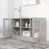 Vitrine Cabinet Concrete Grey 120x30.5x70 cm Engineered Wood 802790