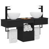 Bathroom Furniture Set 3 pcs Black Engineered Wood 3405578