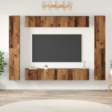 TV Cabinet Set Wall-mounted 10 pcs Old Wood Engineered Wood 3393150