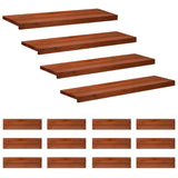 Stair Treads 16 pcs 100 x 30 x 2 cm Brown Solid Beech Wood 3446445