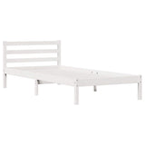 Bed Frame White 215.5 x 95.5 x 69.5 cm Solid Pine Wood 869763