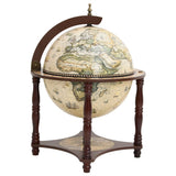 Globe Bar Wine Stand Brown Solid Wood Eucalyptus 343475