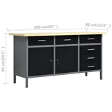 Workbench with Four Wall Panels and Two Cabinets 3053435