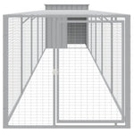 Chicken Cage with Run Light Grey 110x609x110 cm Galvanised Steel 3189095