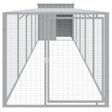Chicken Cage with Run Light Grey 110x609x110 cm Galvanised Steel 3189095